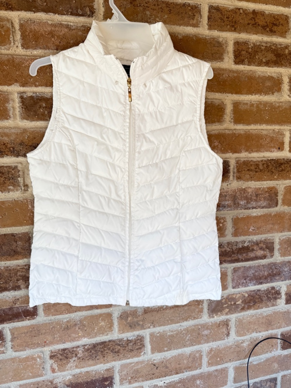 INC International Concepts Women's White Quilted Puffer Vest